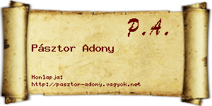 Pásztor Adony névjegykártya